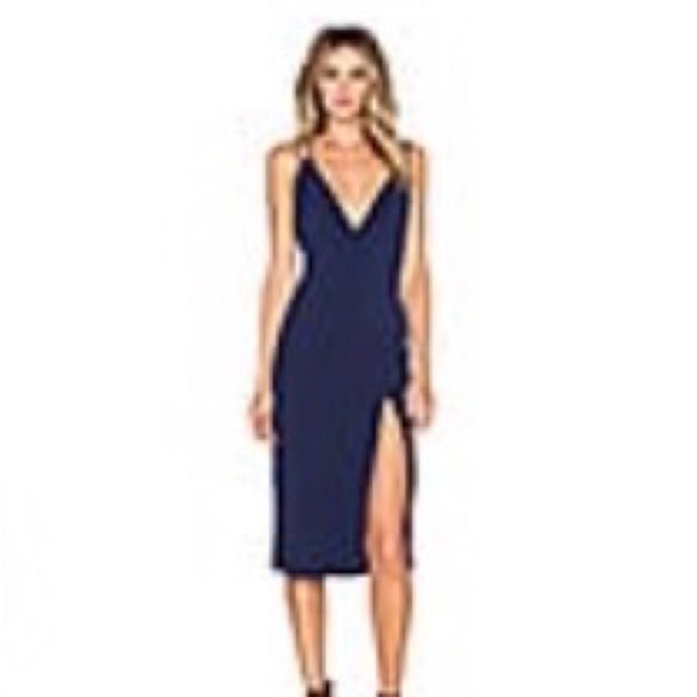 NBD Deep Blue Midi Dress